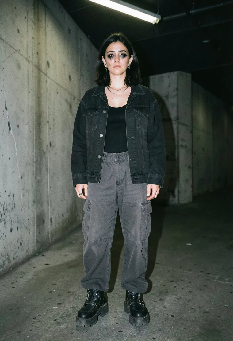 28-year-old Turkish-German woman, art student energy with that detached Berlin cool