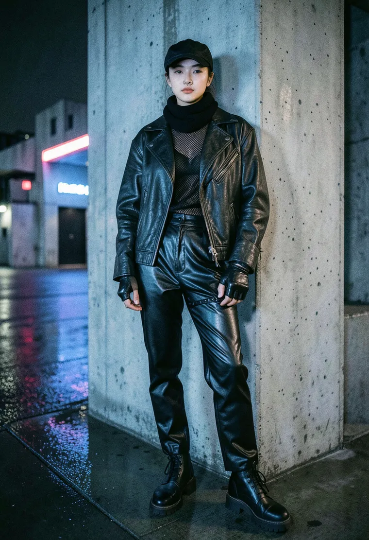 28-year-old nonbinary Berliner with Korean heritage, quiet intensity, and a lived-in leather jacket