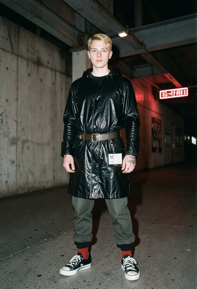 A 30-year-old genderfluid queer techno artist with a faintly bruised heel from a recent marathon.