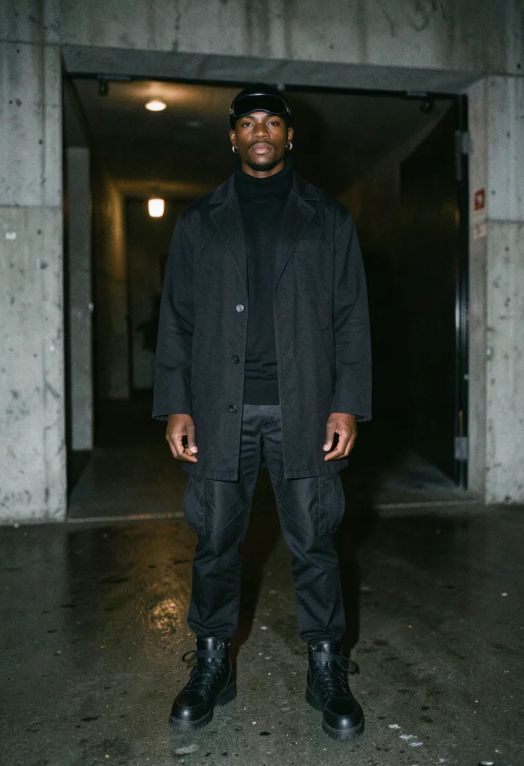 26-year-old Black queer techno head with a calm, observant stare and zero tourist energy