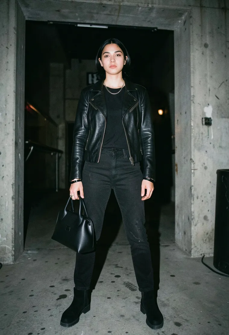 A 28-year-old techno head with calm energy, embodying a raw, industrial vibe with a penchant for minimalism.