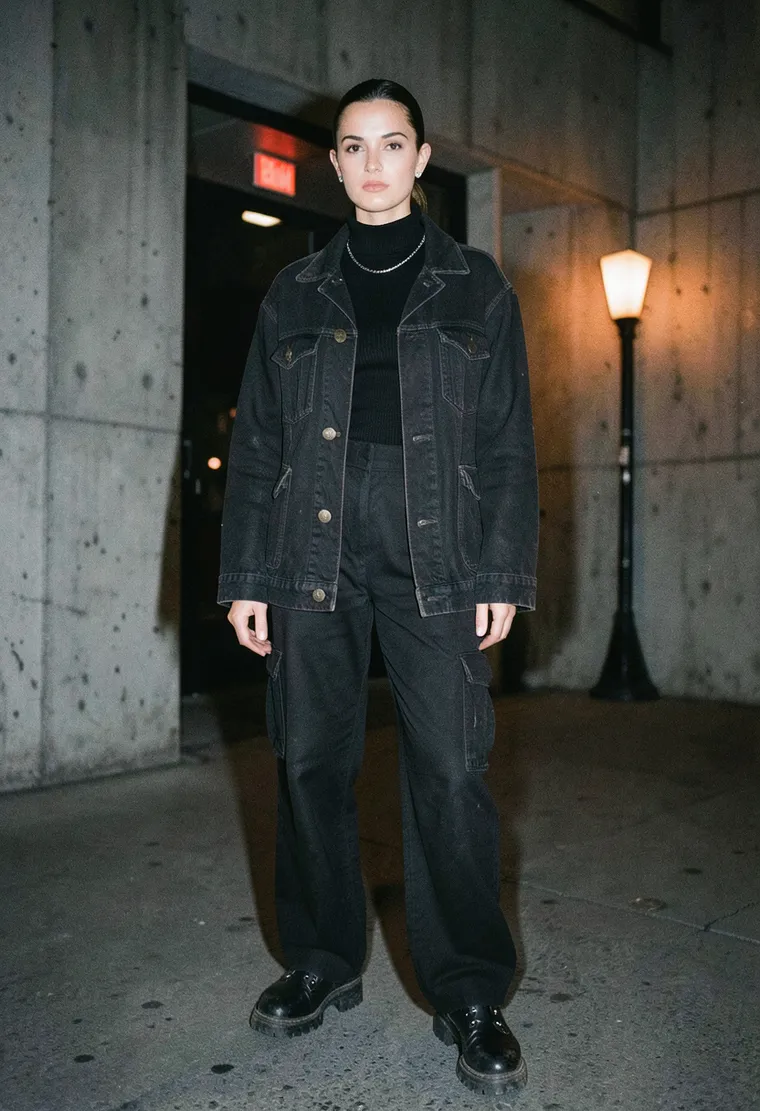 A 31-year-old queer woman of Turkish-German heritage, short slicked-back hair, androgynous frame, calm and grounded energy, comes across as someone who already knows the scene