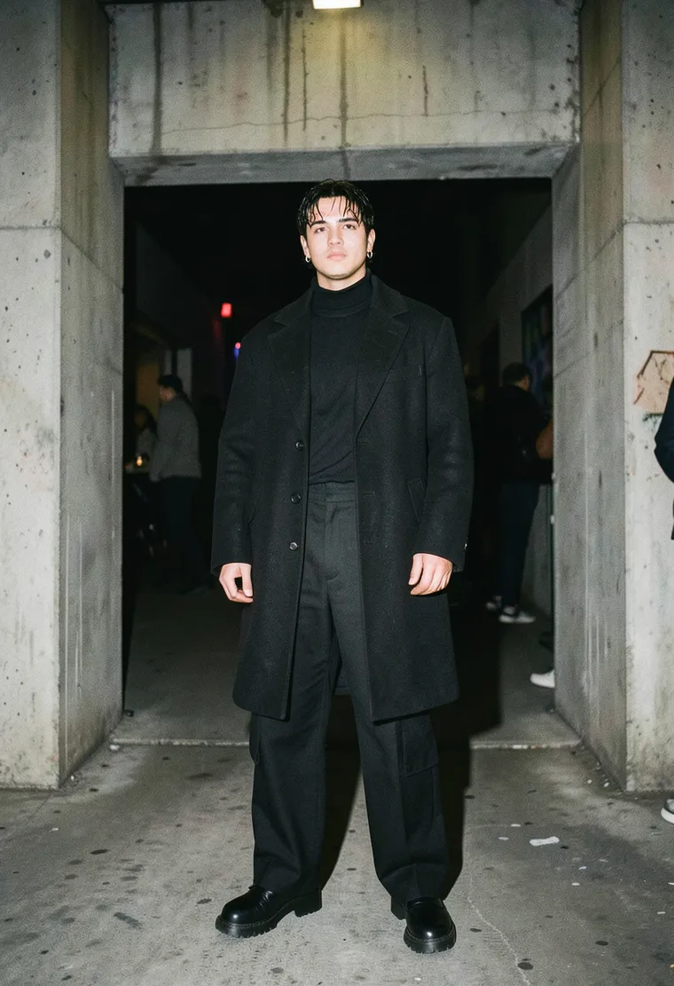28-year-old queer man of Turkish descent, Neukölln resident for 4 years, record store worker, comes alone, no bachelor energy, actual techno head
