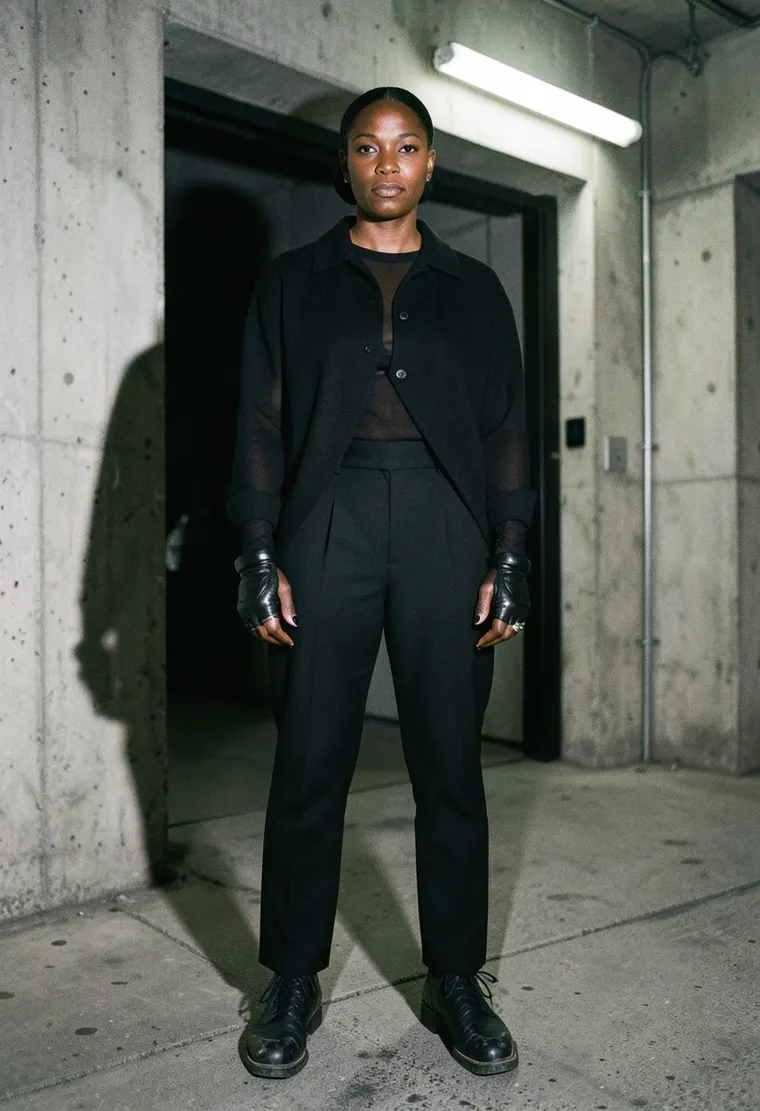 42-year-old non-binary Black Berliner with the weary, razor-sharp gaze of a long-time techno veteran who’s seen every trend come and go but still moves like they own the floor