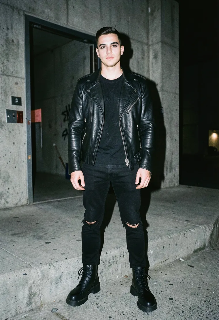 28-year-old non-binary Eastern European techno head with a cool, understated edge and calm confidence.