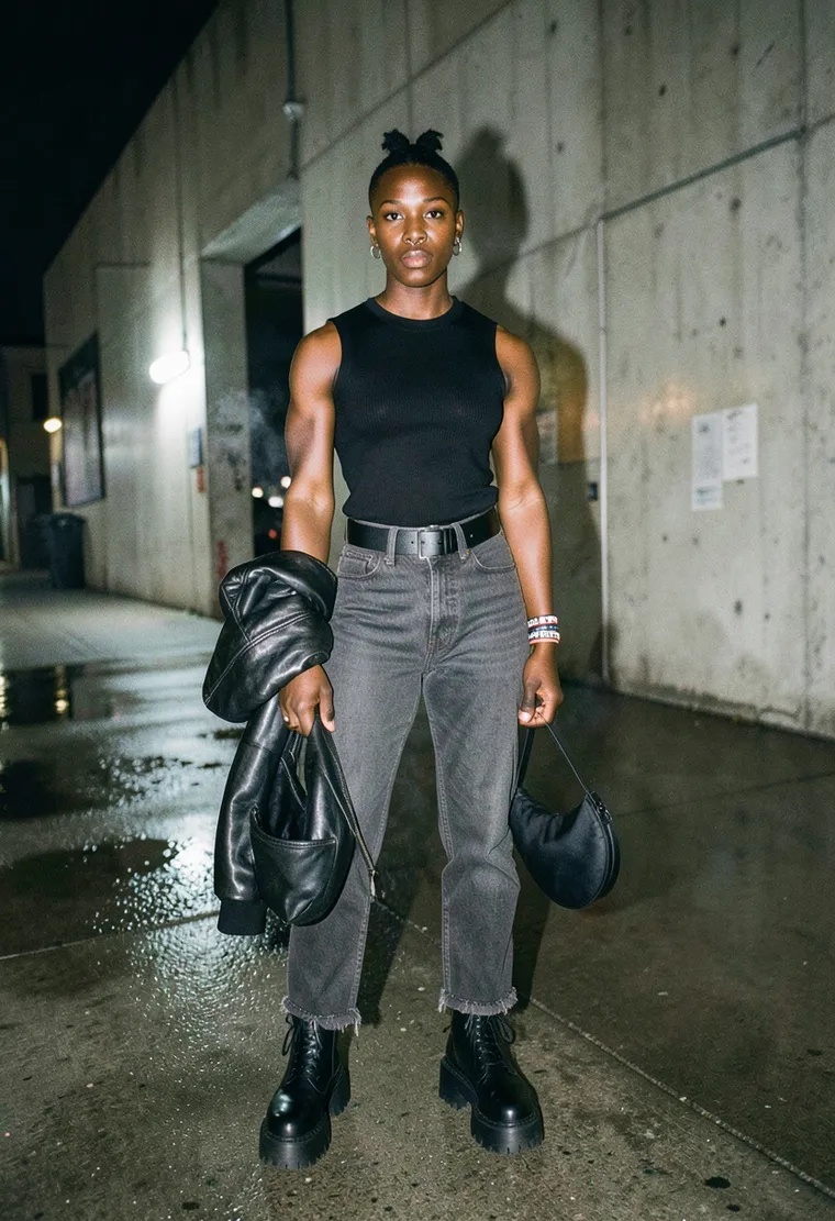 32-year-old non-binary Black techno producer with calm, seasoned rave energy