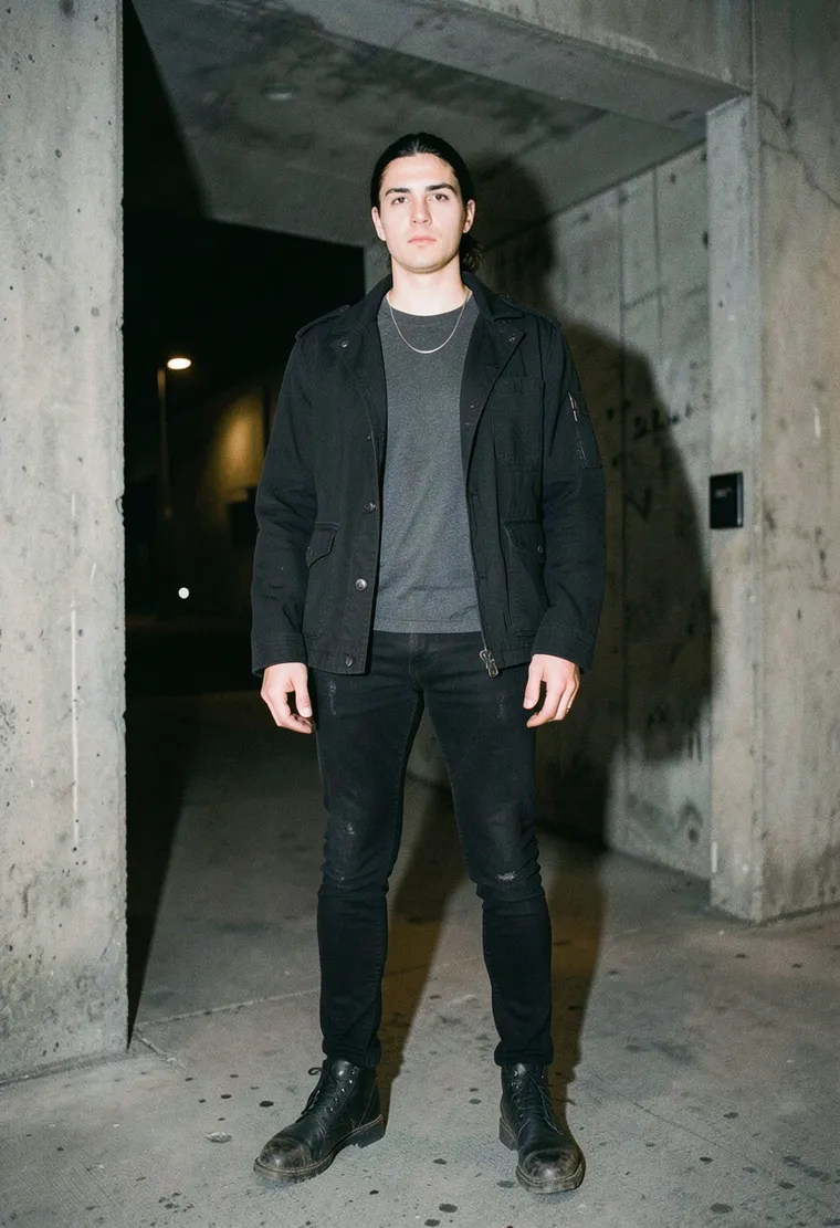 A stoic, androgynous 30-something Eastern European with a world-weary glow, moved to Berlin for the music, not the hype.