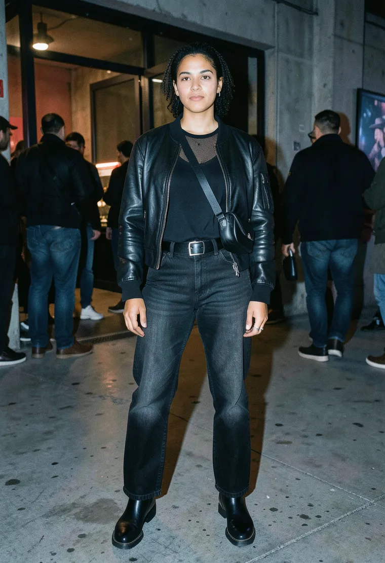 A 34-year-old queer Afro-German nonbinary sound designer from Neukölln with an understated, cigarette-break calm and zero tourist energy.
