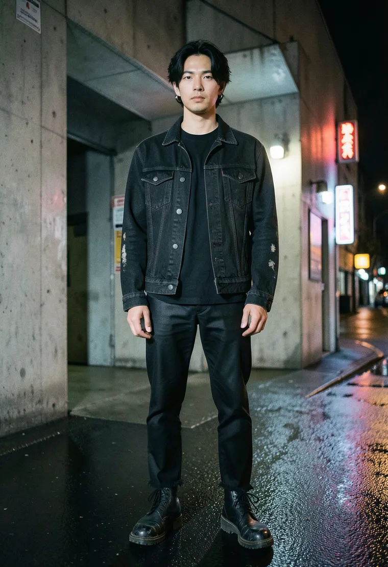 32-year-old non-binary Japanese-German sound engineer from Neukölln, quiet intensity, moves with unhurried precision, eyes scanning like they’ve seen every room shape in the city
